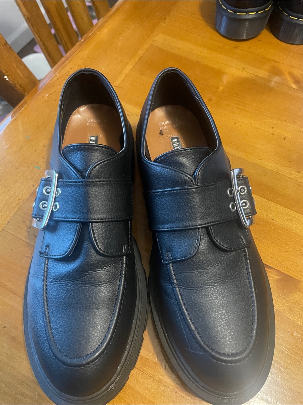 Primark Black Men's Buckle Strap Slip-On Loafers